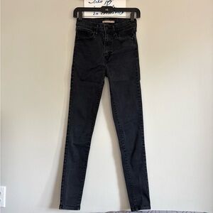EUC Levi's Women's Mile High Super Skinny Black Jeans